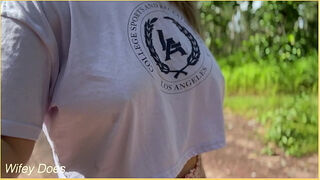 Wifey loves to be braless in public