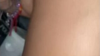 Reverse Cowgirl Fucking in Red Thong