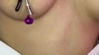 sexy girl sends me a video showing her delicious nipples.