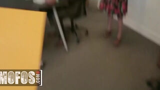 Slim Curly Ebony Beauty Cecilia Lion Entices Her Dad's Employee Into Wild Office Sex